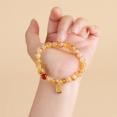 Natural Crystal Yellow Pagoda Crystal Bracelet - Wealth & Career